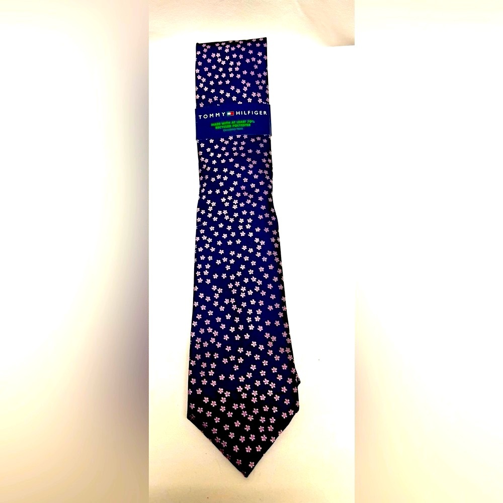 Tommy Hilfiger Botanical Blue and Pink Tie NWT • Free Shipping